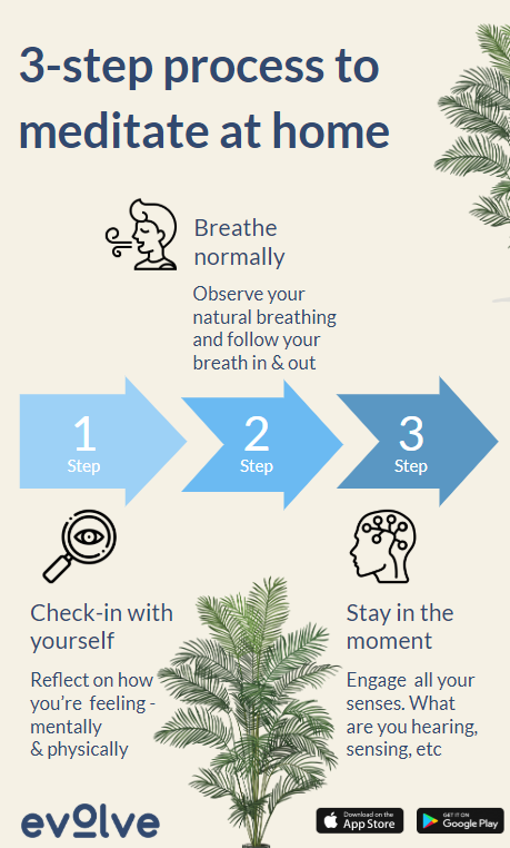 A simple 3 step process to meditate at home