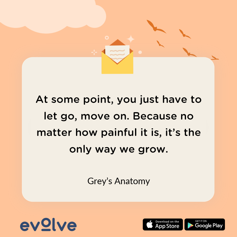 A quote on mindfulness and growth from Grey's Anatomy.
