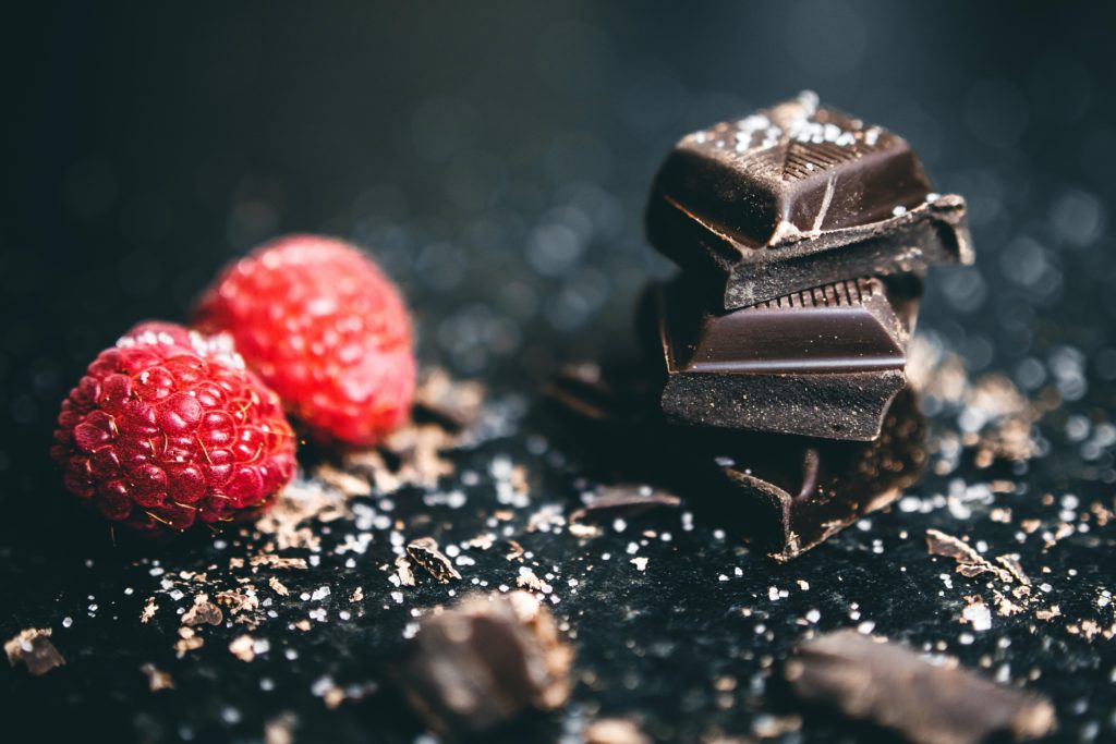 Dark chocolate contains antioxidants which are great for stress relief
