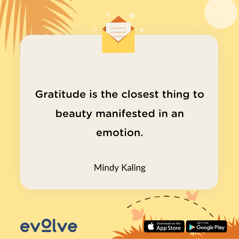 A quote on gratitude by Mindy Kaling.